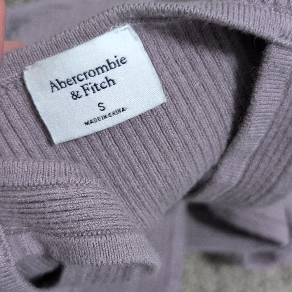 Abercrombie & Fitch Ribbed Bodysuit Taupe Purple Brown Size Small Thong - Picture 7 of 8